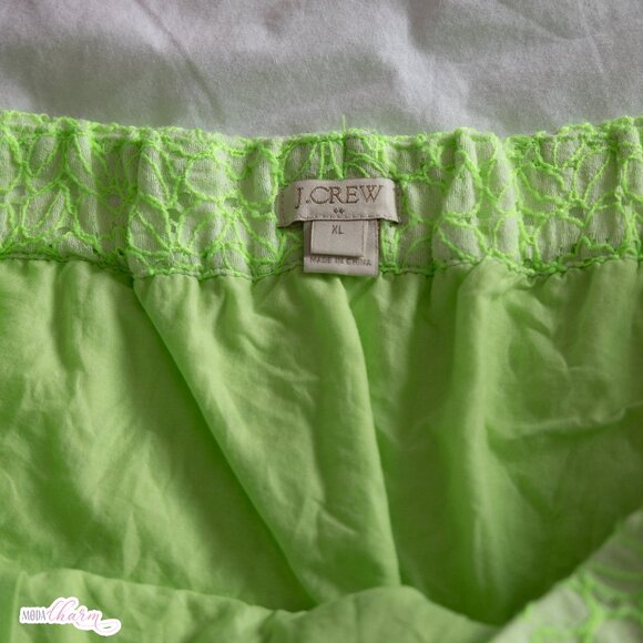 J. Crew Green Floral Eyelet Skirt - Picture 3 of 4